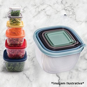 Conjunto 6 Potes Conect de Plástico