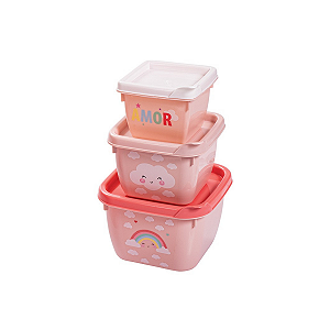 Conjunto 3 Potinhos Conect Infantil Menina