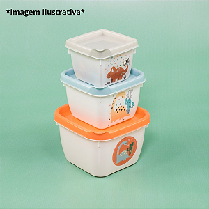 Conjunto 3 Potinhos Conect Infantil Menino