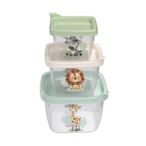 Conjunto 3 Potinhos Conect Infantil Menino
