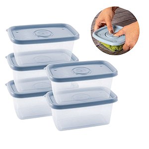 Conjunto 5 Potes Pop 380 Ml Retangular