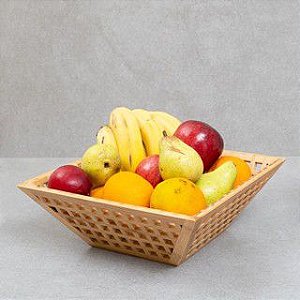 Fruteira de Mesa Vazada De Bambu 28 cm Oikos