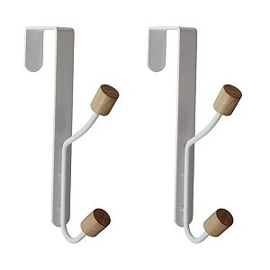 Kit Com 2 Cabideiros De Porta Ganchos Sem Furar Oikos