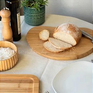Tabua Irregular  Arredondada De Bambu 36cm Oikos