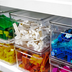 Organizador de Armário Geladeira Clear com Tampa Transparente Ou