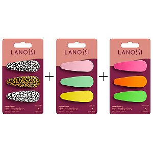 Kit 3 Conjuntos 6 Presilhas Cabelo Prendedor Tic tac Lanossi