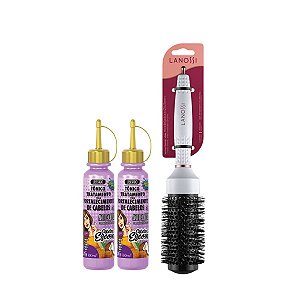 Kit Escova de Cabelo Thermic White 43 mm 2 Tônicos de Escova