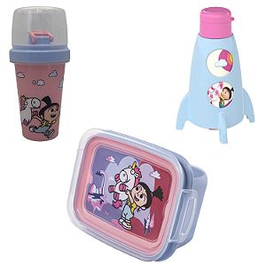 Kit Marmita Infantil Com Shakeira e Garrafa Foguete Agnes