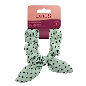 Elástico de Cabelo Scrunchie Poá Verde Lanossi