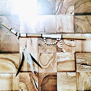 Aplicador de Rapé - Tepi Branco e Preto com Penas (R0010)