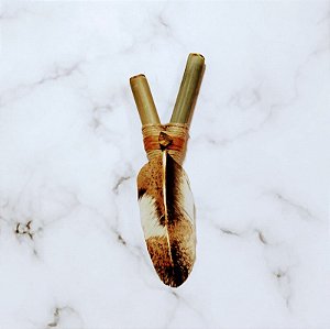 Aplicador de Rapé - Kuripe com Penas (R0001)