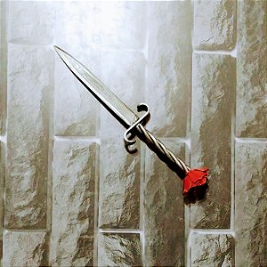 Punhal Artesanal de Metal - Rosas (L0028)