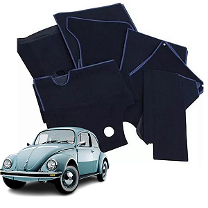 Forração Fusca Carpete Do Assoalho Azul Marinho Kit 11 Peças