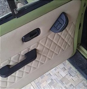 Jogo  Revestimento Porta Do Fusca Com Bolsa Courvim Diamantada