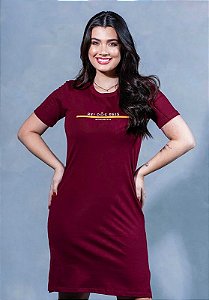 VESTIDO PREMIUM ALGODÃO - REI DOS REIS - COR BORDO