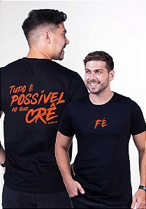 T-SHIRT MASCULINA  - TUDO É POSSÍVEL - COR PRETO