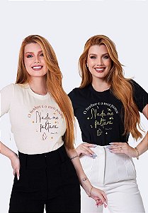 T-SHIRT FEMININA - O SENHOR É O MEU PASTOR