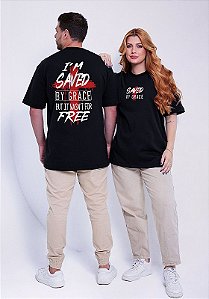 OVERSIZED - SAVED BY GRACE - COR PRETO