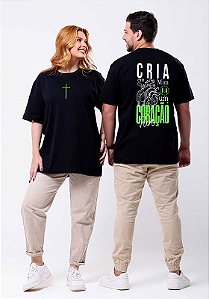 OVERSIZED - CRIA EM MIM UM CORAÇÃO PURO - COR PRETO