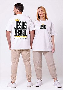 OVERSIZED - JESUS REI DA GLÓRIA - COR MARFIM