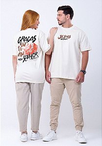 OVERSIZED - GRAÇAS EU TE DOU - COR MARFIM