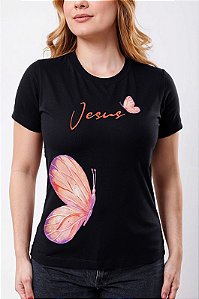 T-SHIRT FEMININA - JESUS BORBOLETA