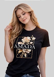 T-SHIRT FEMININA - AMADA FLORES