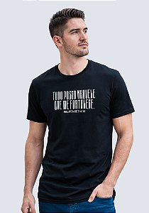 T-SHIRT MASCULINA - TUDO POSSO FILIPENSES 4:13 - COR PRETO