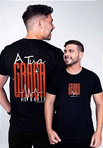 T-SHIRT MASCULINA - GRAÇA CORÍNTIOS 12:9 - COR PRETO