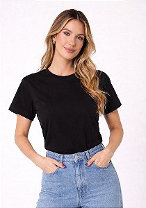 T-SHIRT FEMININA - BÁSICA - COR PRETO