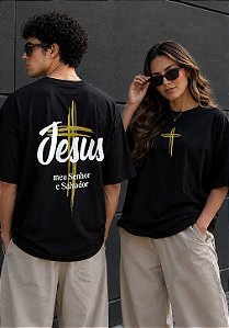 OVERSIZED - JESUS MEU SENHOR E SALVADOR - COR PRETO
