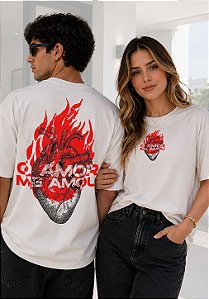 OVERSIZED - CORAÇÃO O AMOR ME AMOU - COR MARFIM