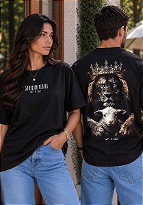 OVERSIZED - CORDEIRO E O LEÃO - COR PRETO