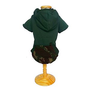 Roupa pet  - Roupinha Pet Moletom Camuflado Verde