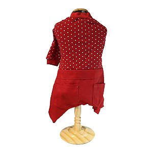 Roupa Pet -Macacão Pet Mili Vermelho