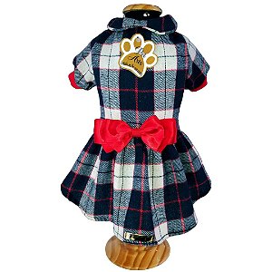 Roupa pet  -  Vestido Pet Xadrez Vermelho