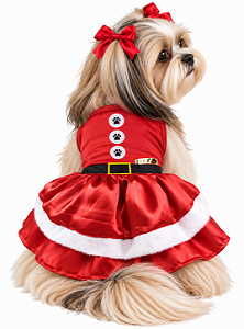 Roupa Pet - Vestido Mamãe Patinha Natal