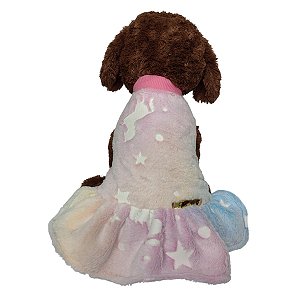 Roupa Pet - Arco-íris Vestido Microfibra