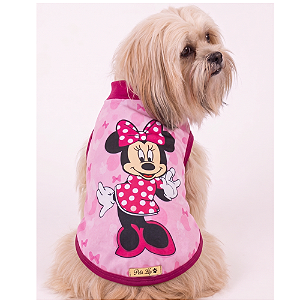 Roupa Pet Minnie Modelo Regata Básica Dryfit proteção uv