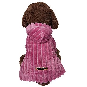 Roupa Pet - Carol Modelo Casaco Plush Canelado