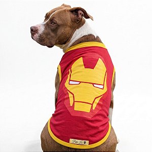 Roupa Pet Homem de Ferro Modelo Regata Vingadores