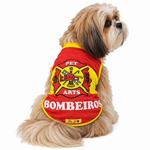 Roupa Pet - Bombeiro Modelo Regata Básica