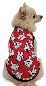Roupa Pet - Luvas Modelo Regata Básica Mickey