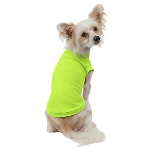 Roupa Pet - Camisa NEON Amarelo com Proteção Solar UV50+