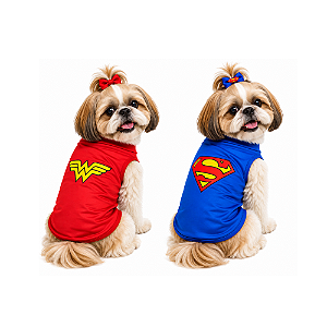 Roupa Pet Regata Basica Super Herois Dryfit