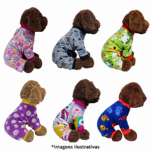 Um Macacão PET Soft ESTAMPAS SORTIDAS Inverno Frio Quente