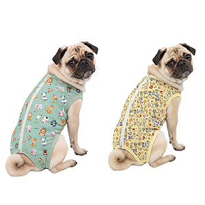 Roupa Pet - Pós Cirúrgica Estampada Macho e Fêmea