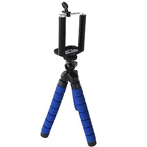 Suporte Tripé Celular Azul 18cm Flexível Selfie Flexi