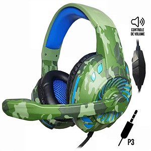 Headset Gamer Px-2 Space Azul Camuflado Led Tecdrive