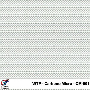 Película WTP 1m x 50cm - Carbono Micro Prata (Fundo Transparente) - CM001